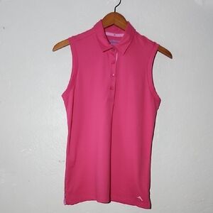 TOMMY BAHAMA Pink Sleeveless Polo Top Small